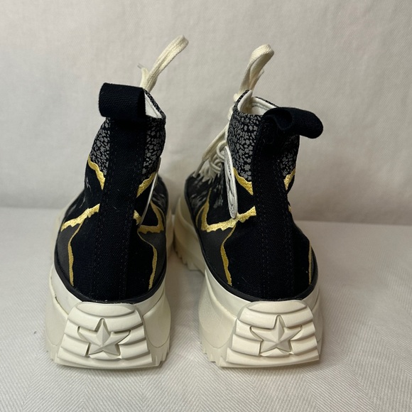 Converse Womens Run Star Hike High Top Women’s 9.5 Black Floral Metallic - Picture 4 of 8